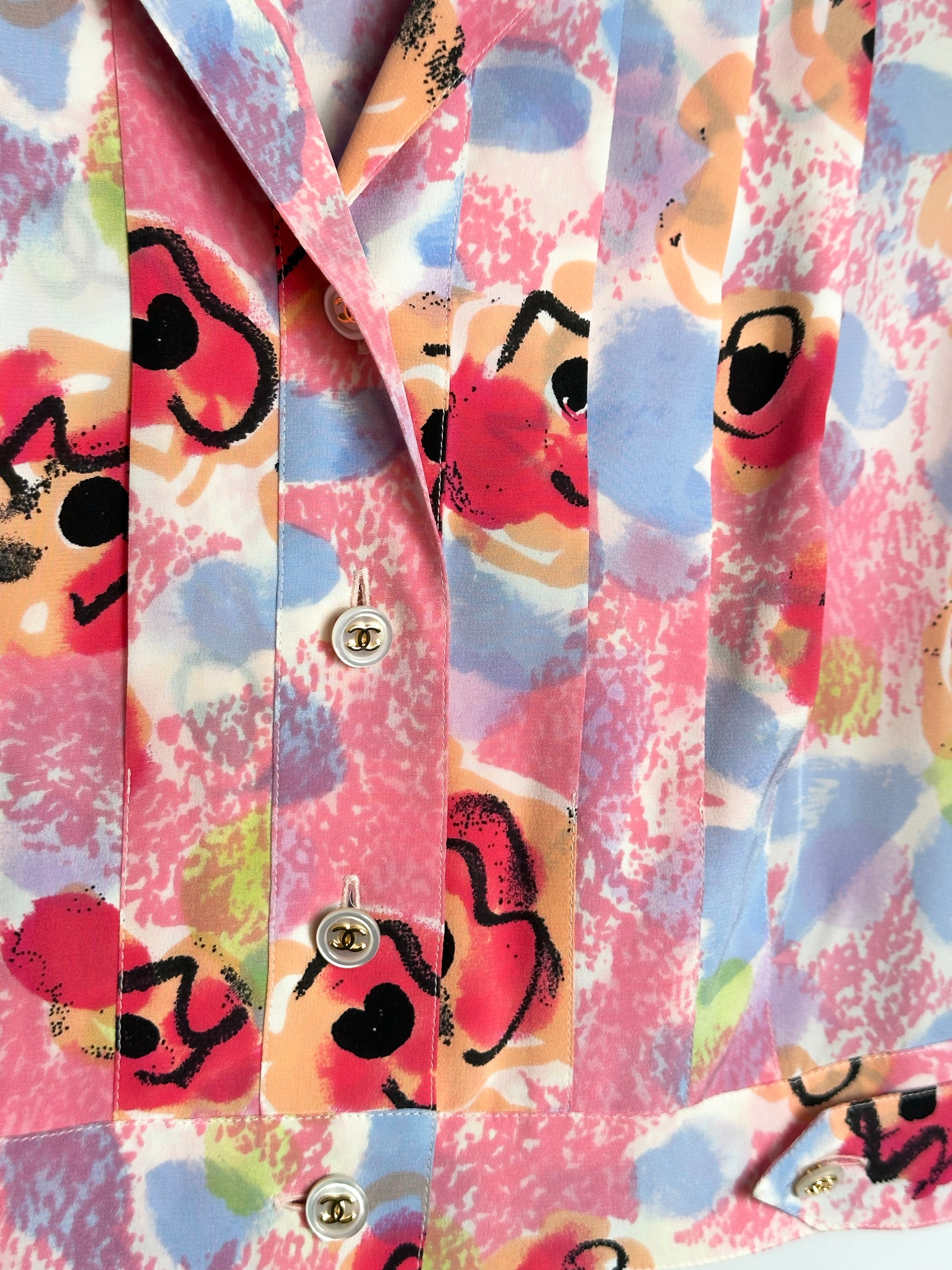 Chanel S/S 1997 Camellia Silk Vest