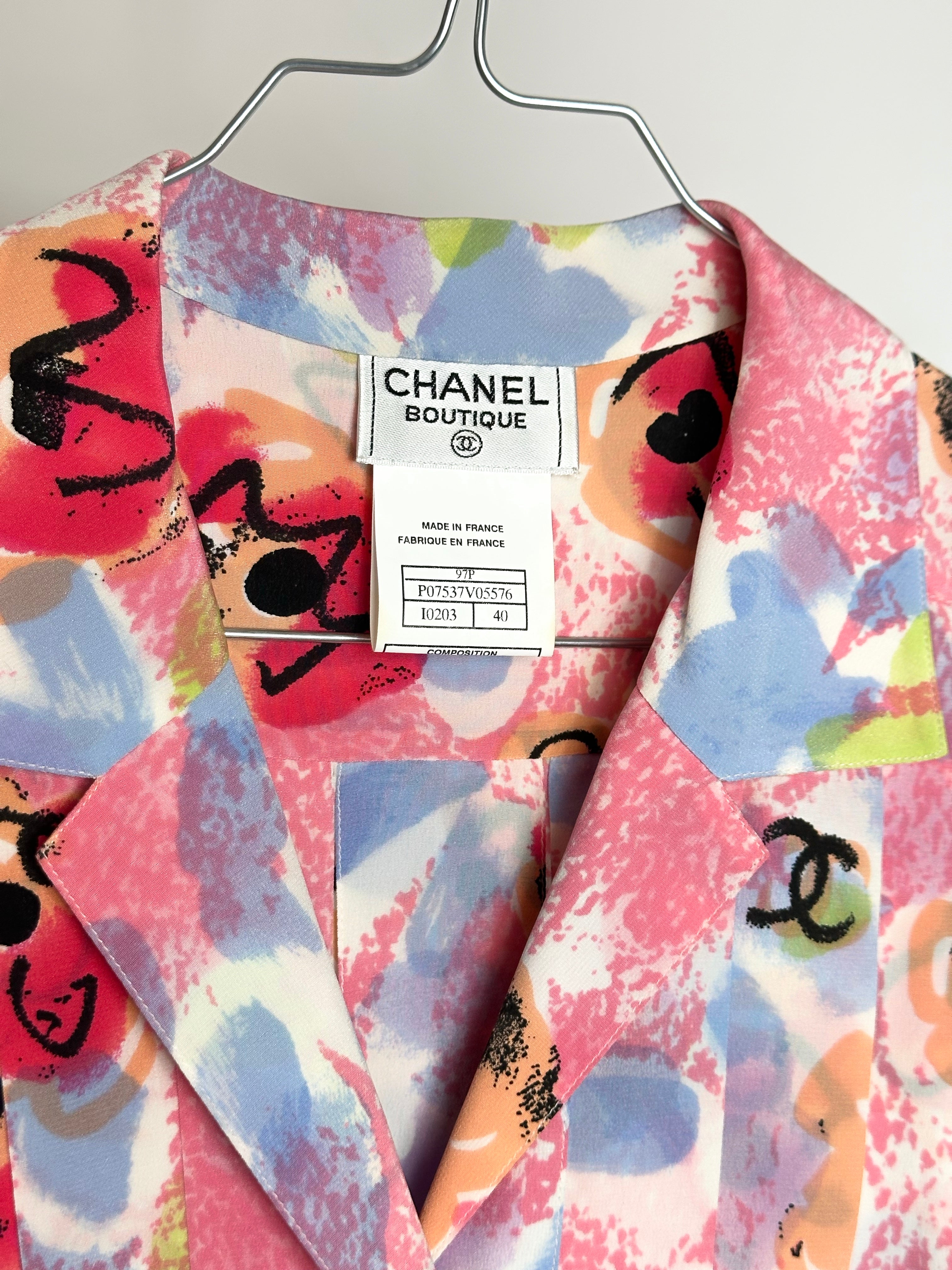 Chanel S/S 1997 Camellia Silk Vest