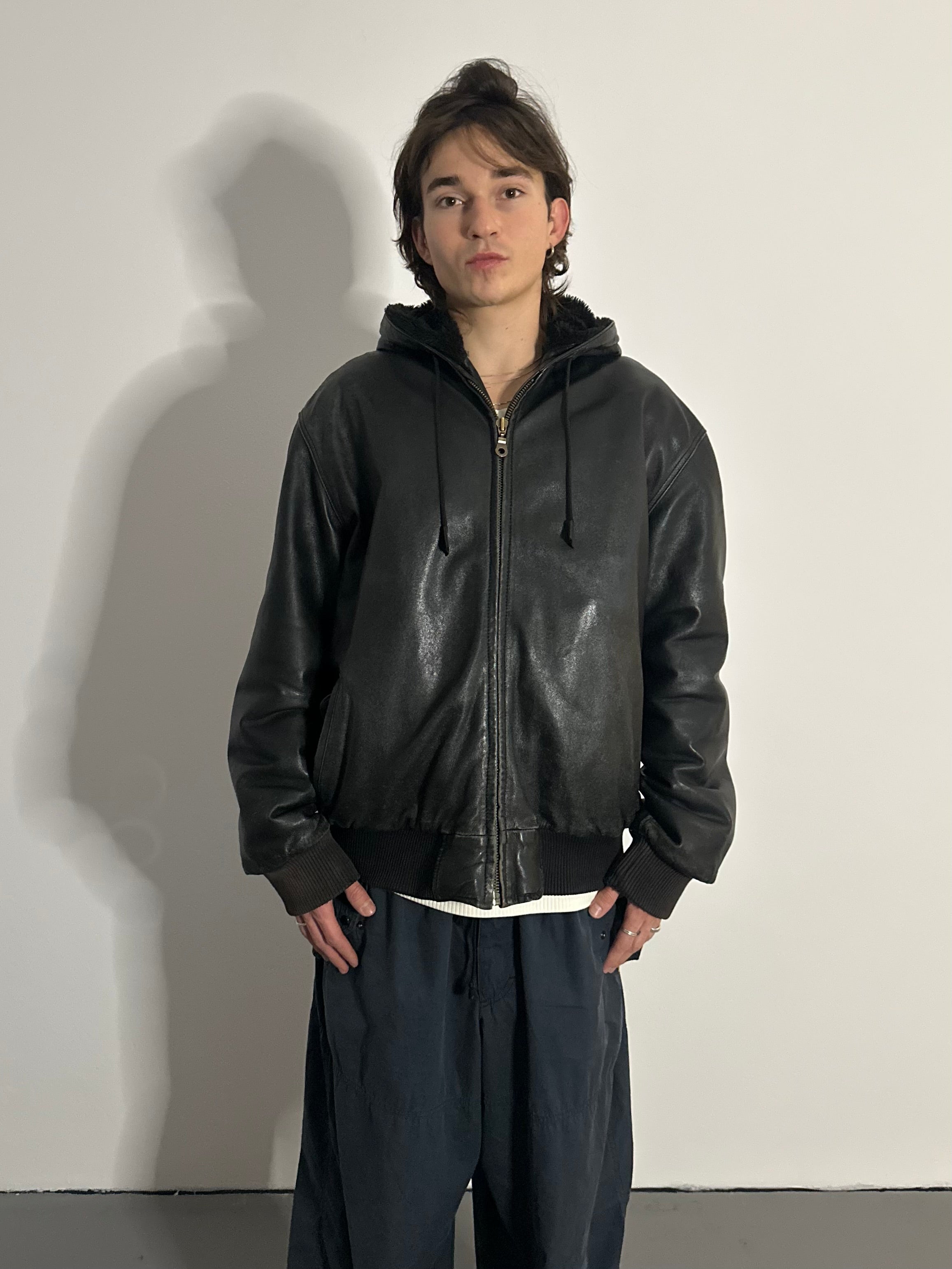 Hooded Leather Jacket