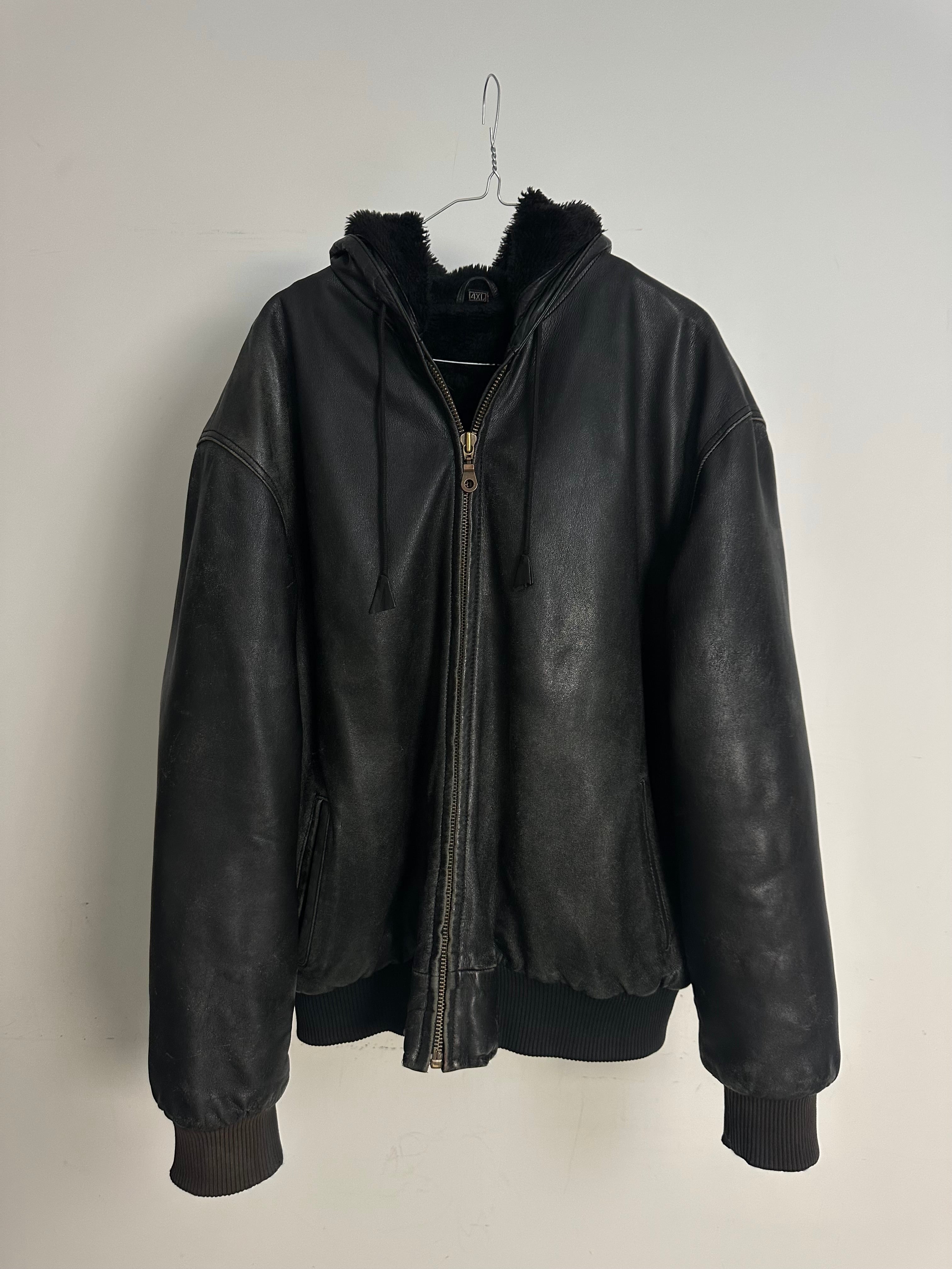 Hooded Leather Jacket