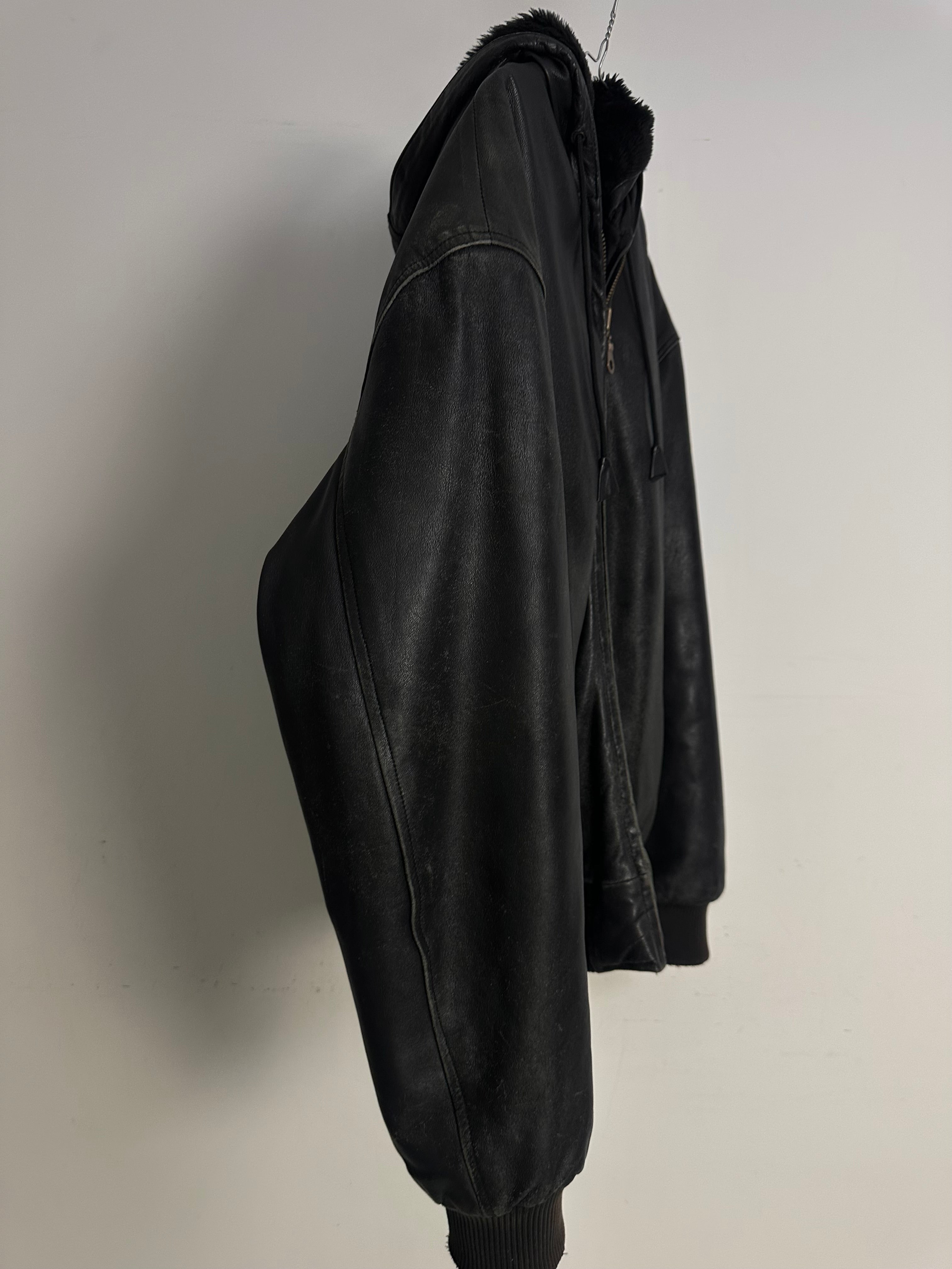 Hooded Leather Jacket