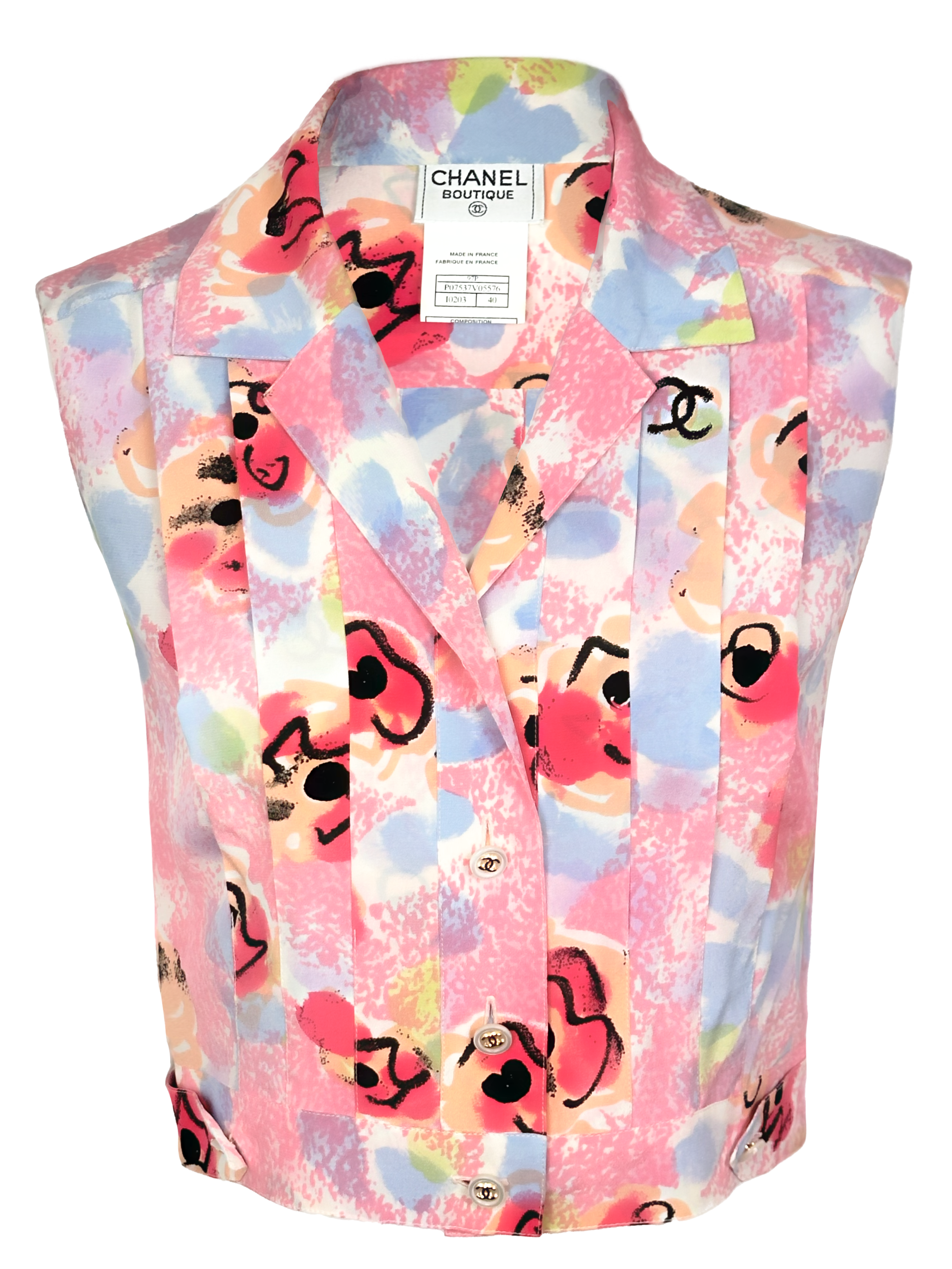 Chanel S/S 1997 Camellia Silk Vest