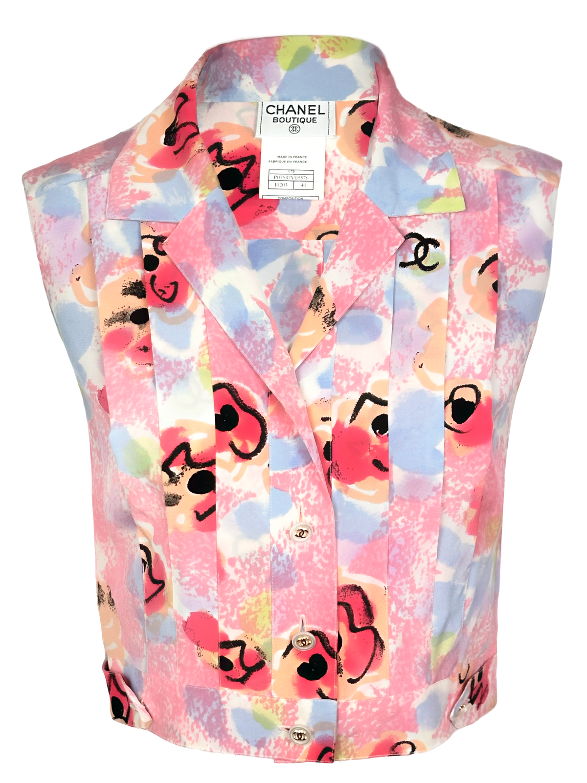Chanel S/S 1997 Camellia Silk Vest